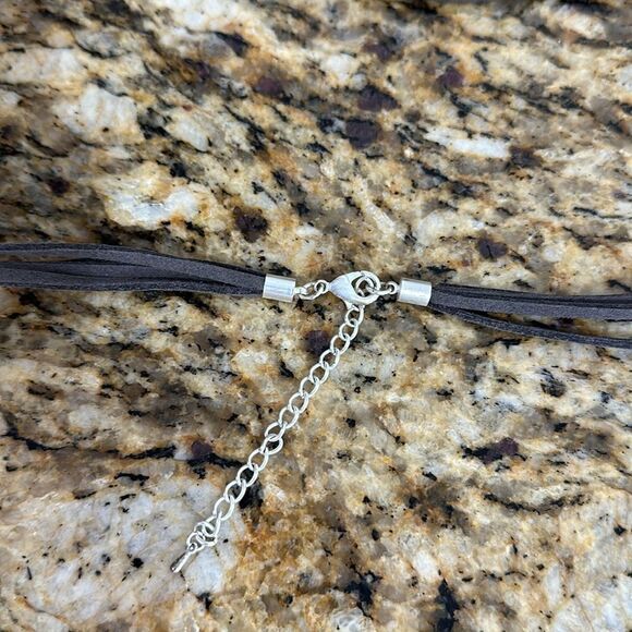 Double Ring Silver Tone Bobo Pendant Necklace - Picture 5 of 6